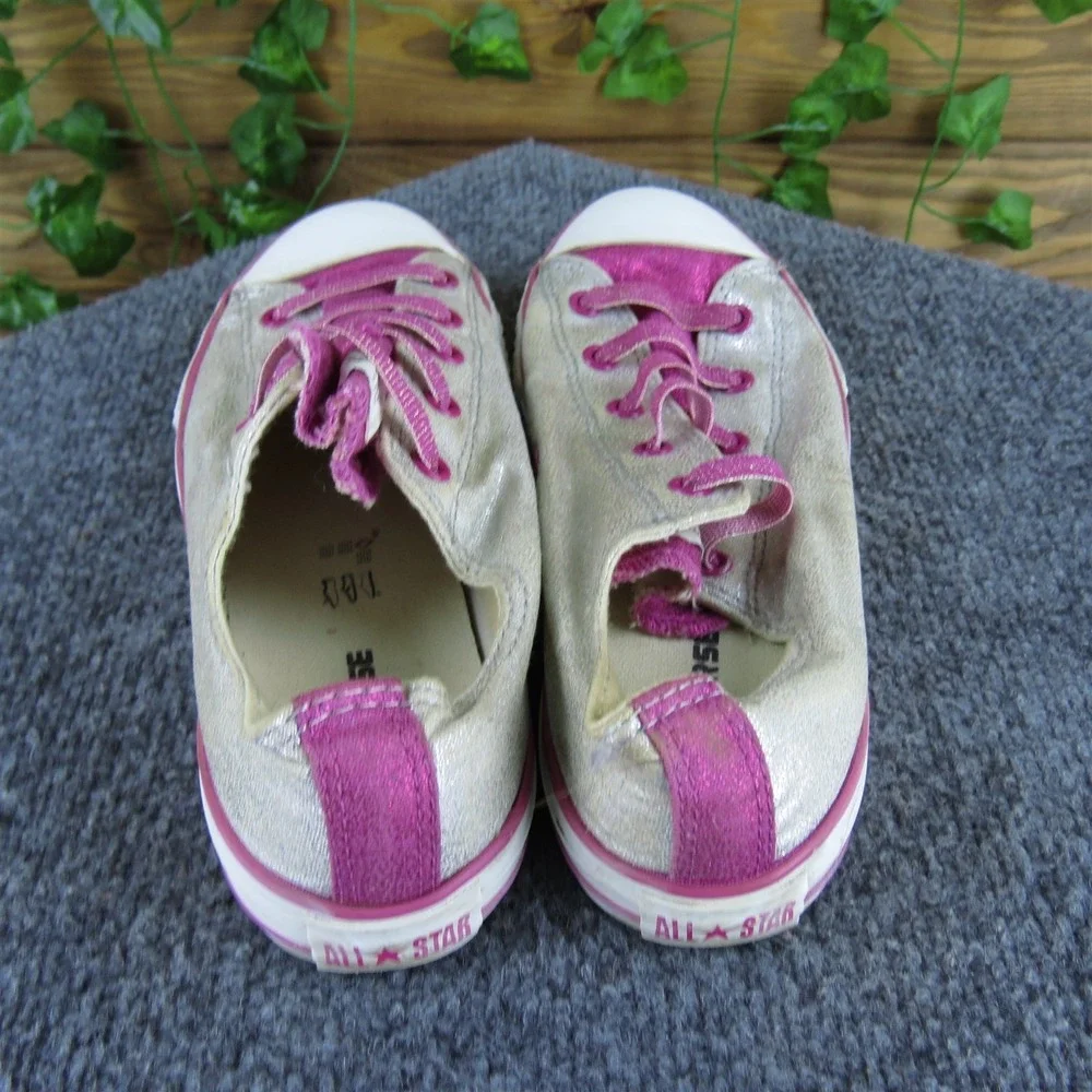 Converse Sneaker All Star Girl Y 4 Medium Athletic Silver‎ Textile Slip On